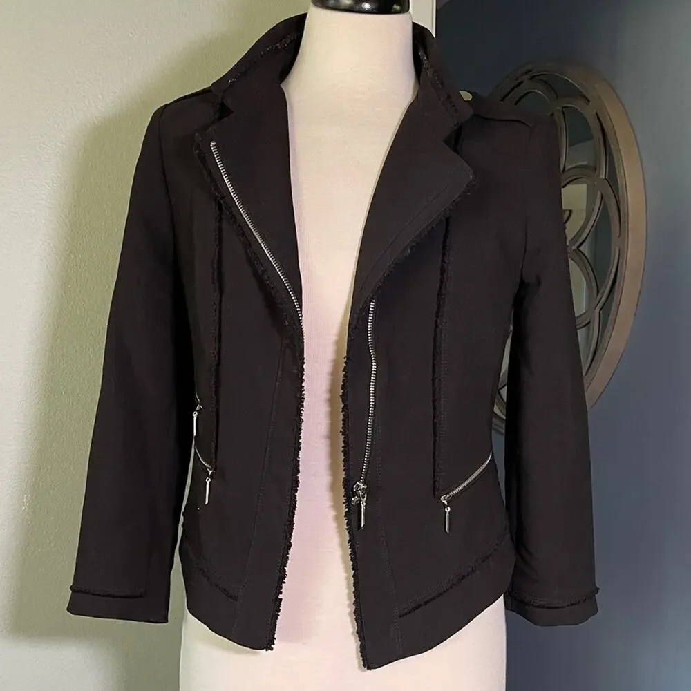 White House Black Market Black   Women's Jacket Size 4 - EUC